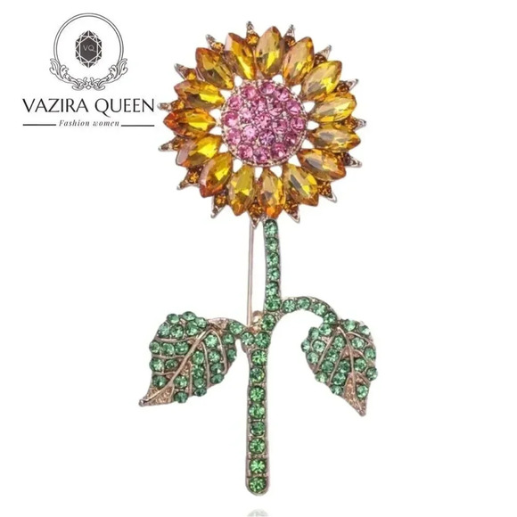 VQ Sunflower Brooch - Picture 1 of 6